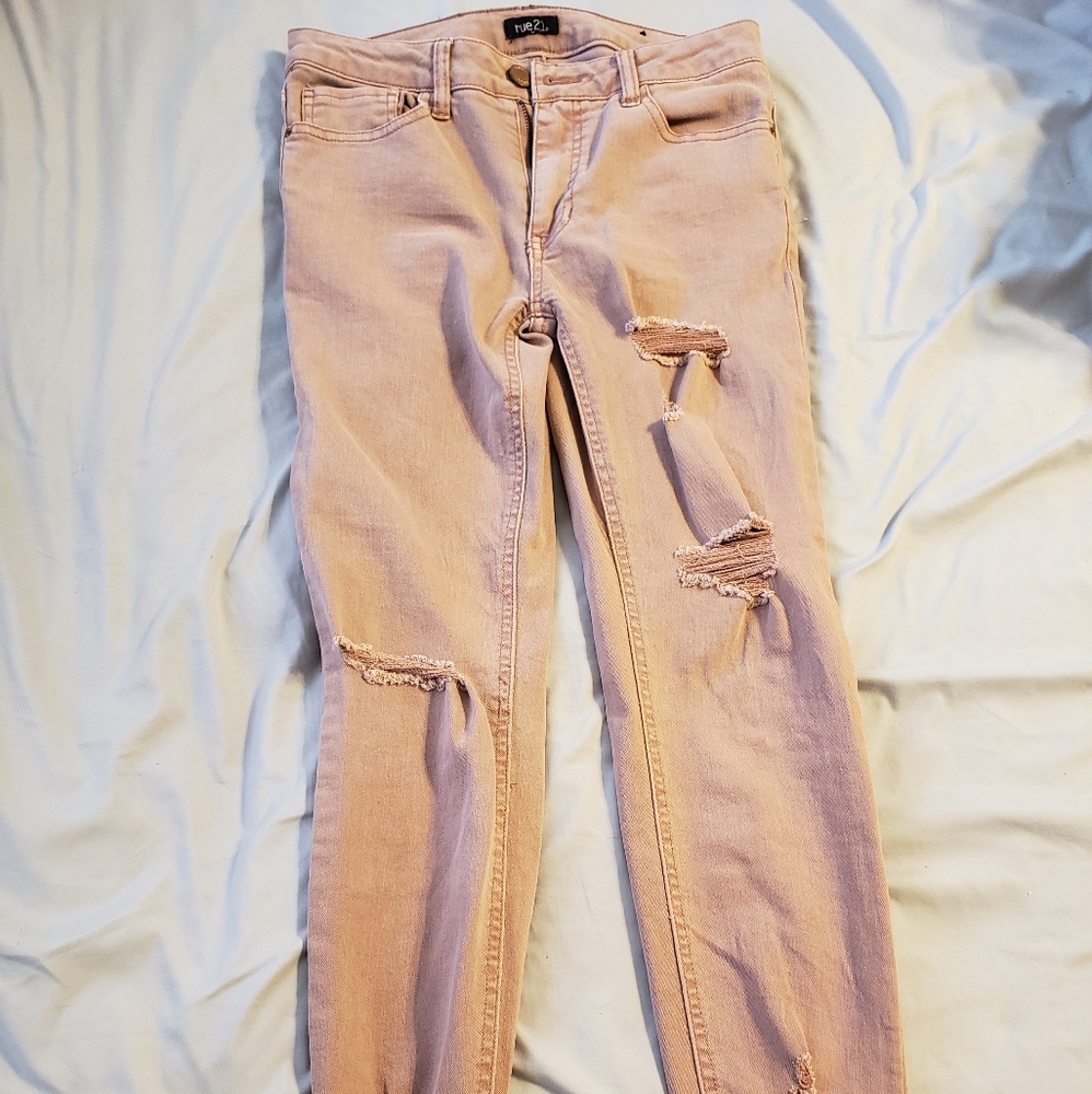 Pink skinny Capri jeans
